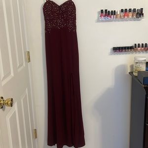 Maroon City Triangles Floor length dress.